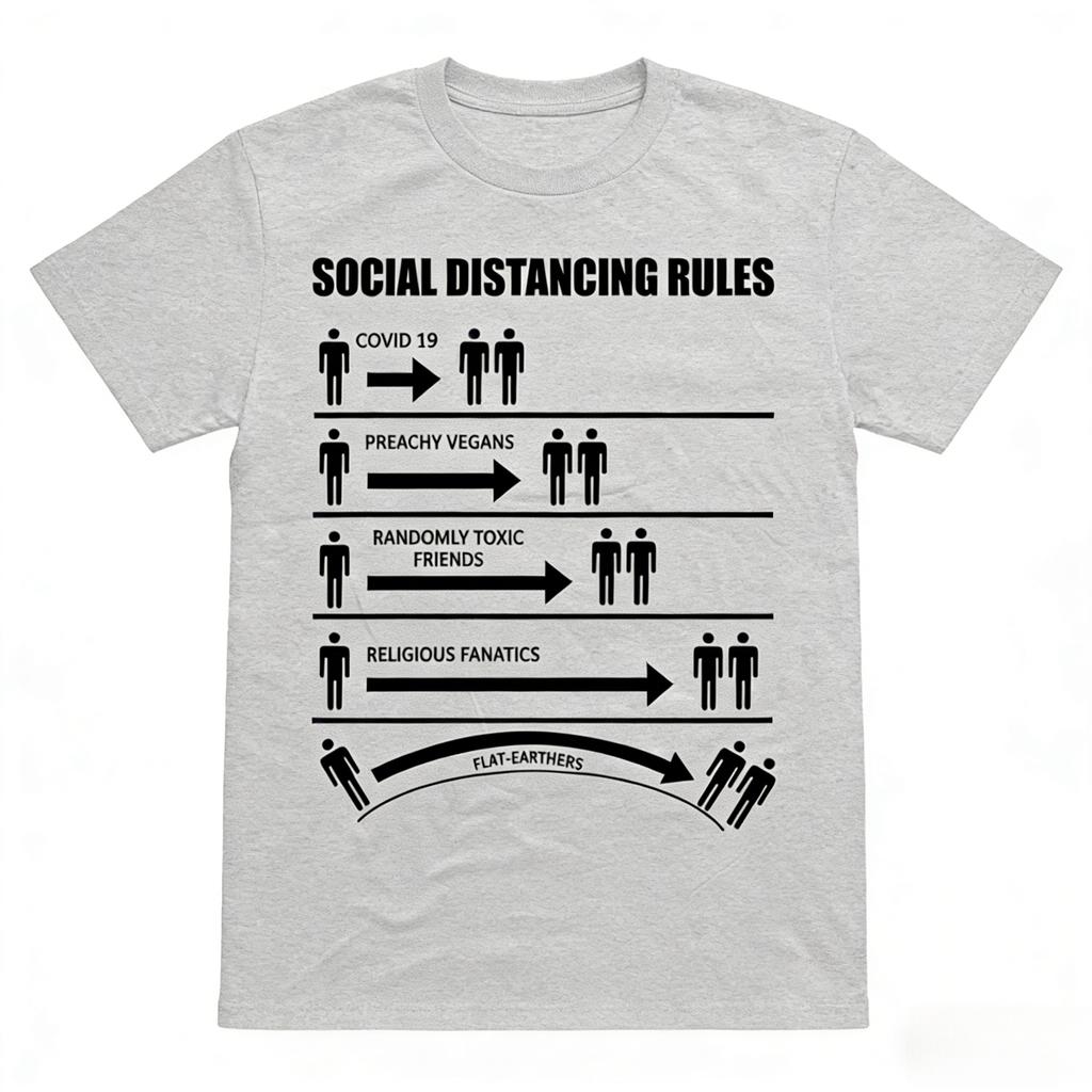 2026 Novelty Social Distancing Rules Funny Flat Earth T Shirts Streetwear Short Sleeve Birthday Gifts Summer Style Tshirt Unisex