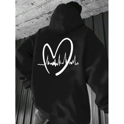 Heartbeat Love Print Hoodie – A Trendy Must-Have for Streetwear Enthusiasts with Style