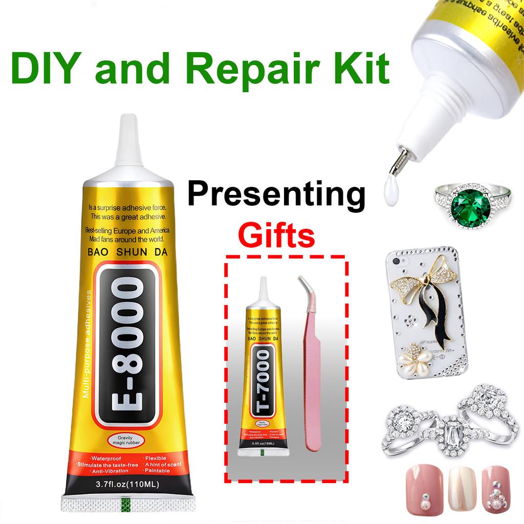 T7000/E8000 Mobile Phone Adhesive – Factory Direct, Buy One Get One Free. Ideal for schools, home DIY projects, jewellery, displays, toy mode