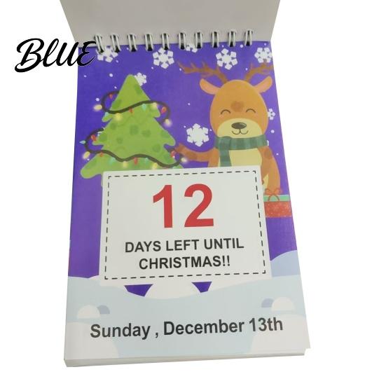 Compact Holiday Calendar 2027 Christmas Advent Countdown Calendar 100 Days Desktop Day Planner Paper Flip Desk for Home Office Decor Gift Kids