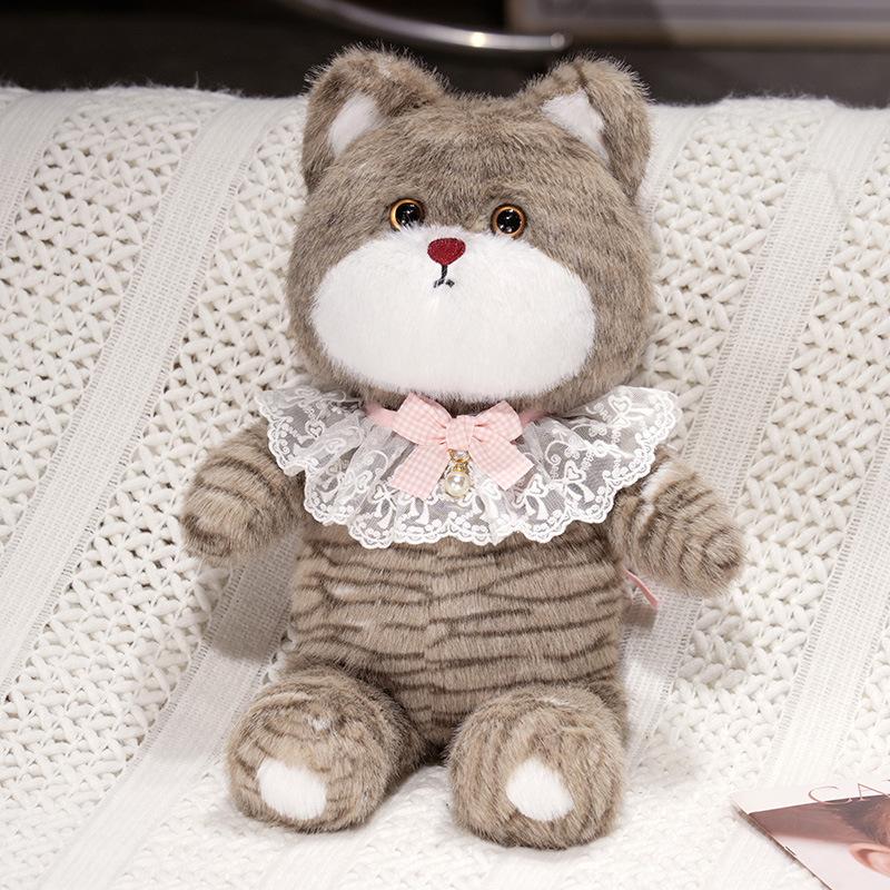 Bib cat doll plush toy kitten doll child soothing rag doll girl birthday gift