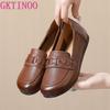Fashion GKTINOO 100% Genuine Leather Shoes Woman Flat Shoes 2024 Large Size Autumn Shoes Comfortable Soft Sole Non-slip Flats Shoes