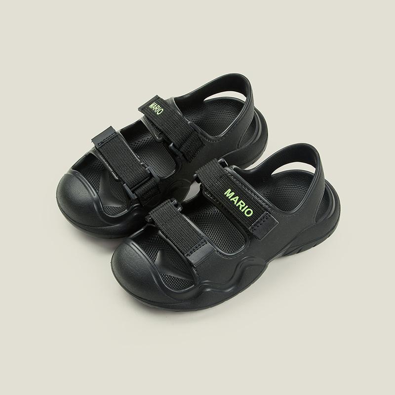 Cheerful Mario Soft Summer Baby Sandals Cute Animal Hole Shoes for Toddler Kids No Minimum Order Quantity. Insole length 17CM чёрный
