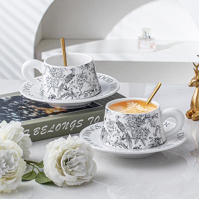 Banxia Flower and Bird Wysokiej Klasy Zestaw Filiżanka i Spodek do Kawy Kubki Ceramiczne Filiżanki Wykwintne Prezenty Urodzinowe dla Kobiet Filiżanki Pamiątkowe