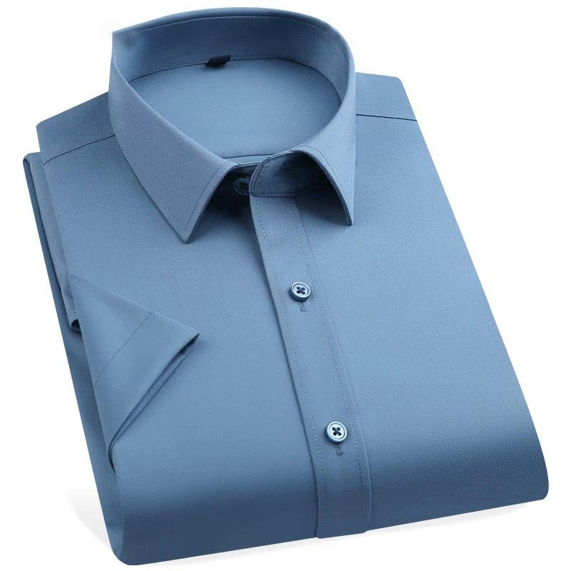 Chemise homme à manches longues, tendance, sans repassage, style business décontracté, blanc pur