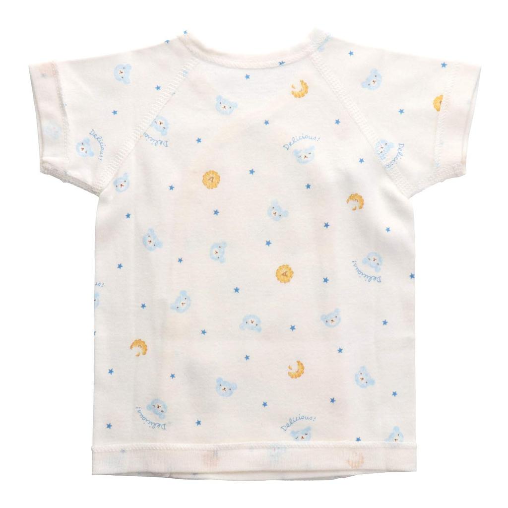 Baby Castle Krátká tílka pro nízkou porodní hmotnost Sada Cookie Sax Vyrobeno v Japonsku Miminka, 2, 45cm, Medvídek, Vzor, 100% Bavlna,