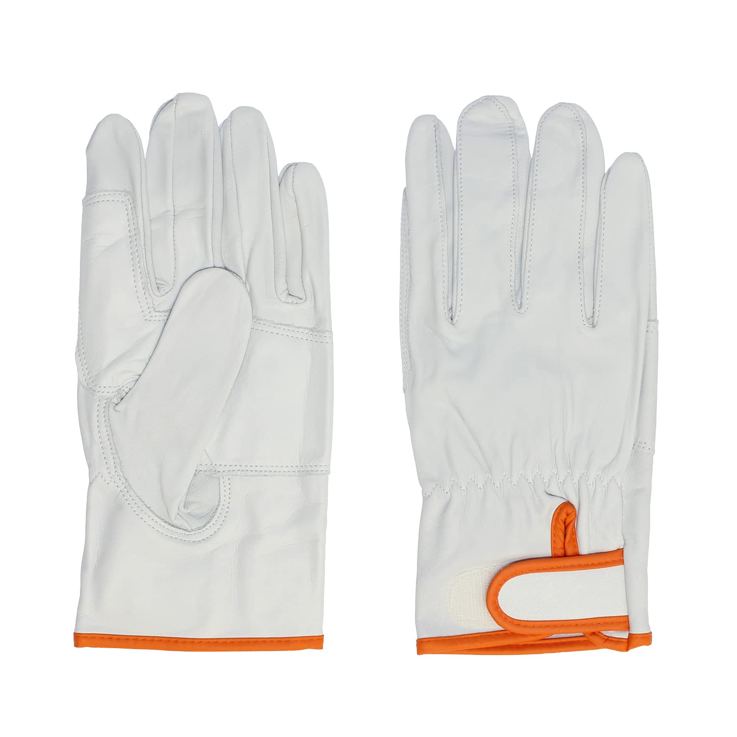 

Otafuku Gloves Leather Gloves Crest with Wrist Velcro and Made in Japan Size L [Cow Pads, Leather] #424 White, білий