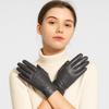 PU Full Finger Mittens Button  Gloves Fashion Women Leather Gloves  Ladies