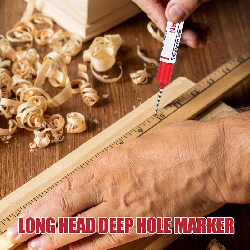 10pcs 20MM Red/Black/Blue Ink Long Head Markers Bathroom Woodworking Decoration Multi-purpose Deep Hole Marker Pens