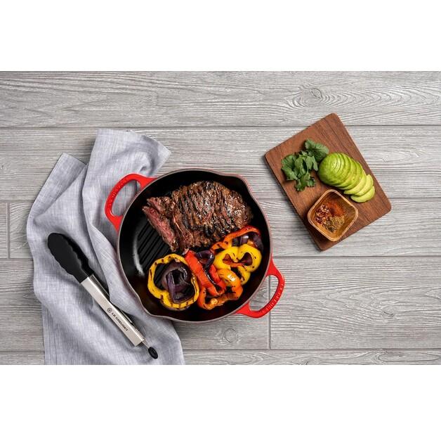 Сковорода гриль Le Creuset из чугуна высокая круглая 25 см вишнево-красная (20208250600422)