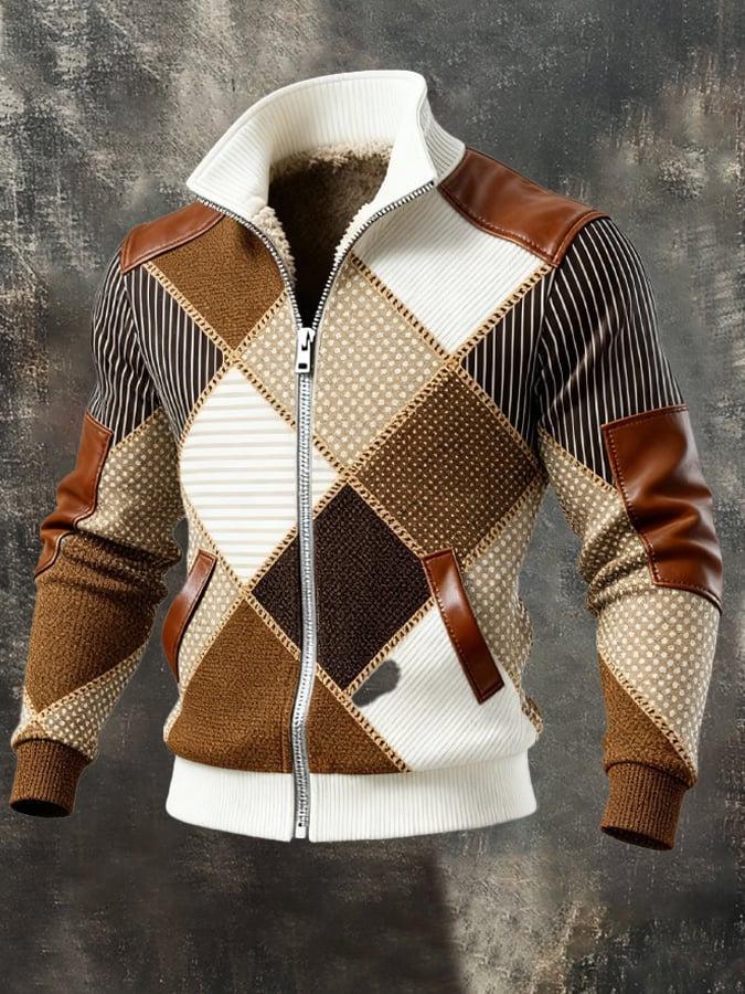 Men's European & American Velvet Thick Knit Hooded Jacket - Autumn & Winter