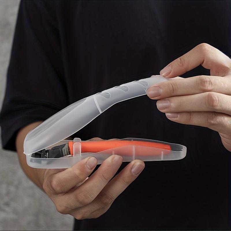 Plastic Travel Shaver Case for Outdoor Camping, Business Trip and Portable Razor Holder Container Storage Shaving Box (Razor Not Included)
