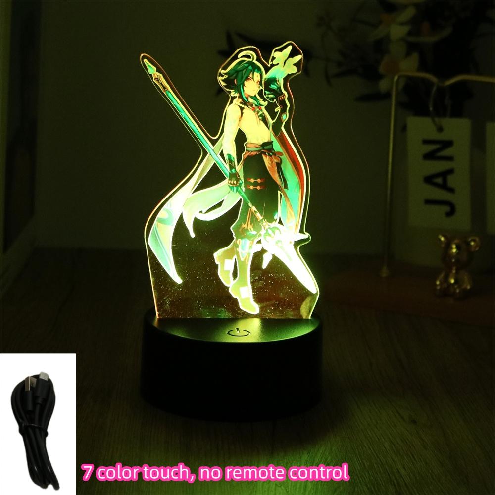 Genshin Impact LED Night Light Zhongli HuTao Xiao Shenhe Anime 3D Lamp for Bedroom Decor Moon Lamp Birthday Best Gifts Luces