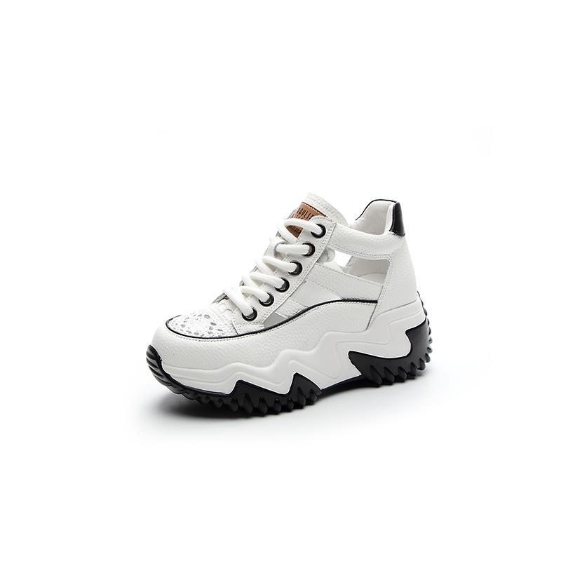 Leather Daddy Shoes Women's Summer Casual Retro Inner Elevation Shoes Platform Sandals