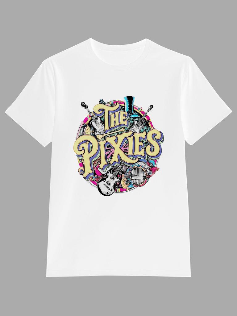 Sommer Damen THE PIXIES Print Kurzarm T-Shirt Alle Jahreszeiten Komfort Trend Design Lässig Streetwear Stil Für Tägliches Tragen