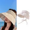 Summer Checkered Sun Hat Foldable Wide Brim Empty Top Beach Hat Breathable Uv Protection Women Sun Shade Visors