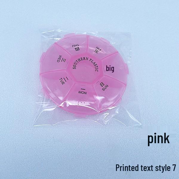 7-Day Round Portable Pill Box with 7 Compartments