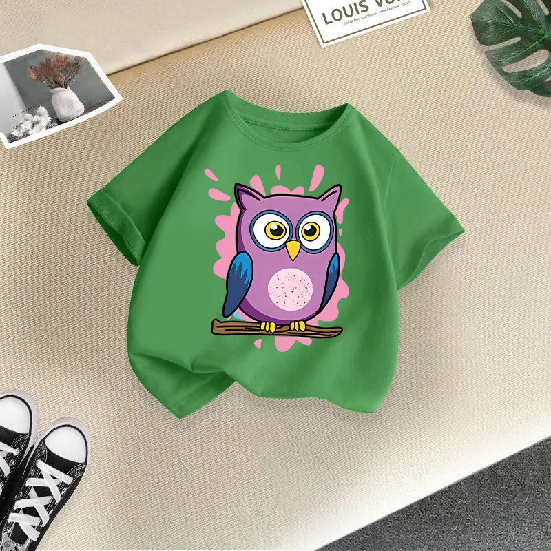 2-13Y Kid T Shirt Owl Printed Children T-shirt Kids Clothes Tshirt Tops Tee Boys Girls Baby Tee
