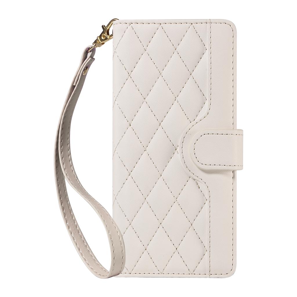 For Motorola Moto G84 5G Case Wallet Rhombus Leather Phone Cover with Shoulder Strap,Wrist Strap