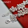 925 Sterling Silver 8-inch Delicate Frosted Beaded Bracelet for Women, Fashionable Wedding Party Jewelry Accessories