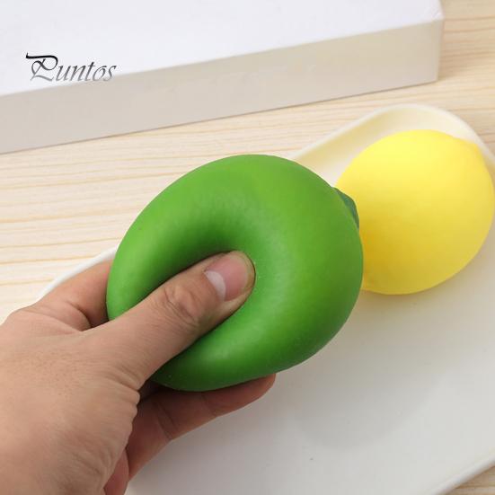 Sensory Stress Ball Relief Simulated Lemon Toy Decompression Yellow Green Squeeze Anti-anxiety Simulation Fruit Fidget Soft