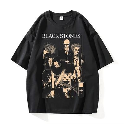 202 Summer Japanese Manga Black Stones Nana Osaki Vintage T Shirts Men Women Clothing Short Sleeve T-shirt Cotton T-shirts