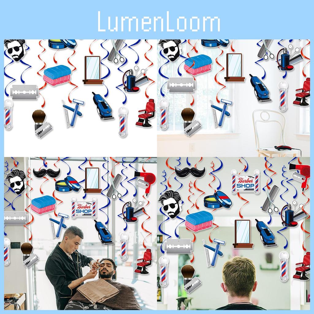 Decor Party Birthday Spiral Hanging Decorations For Barber Celebrations Shop