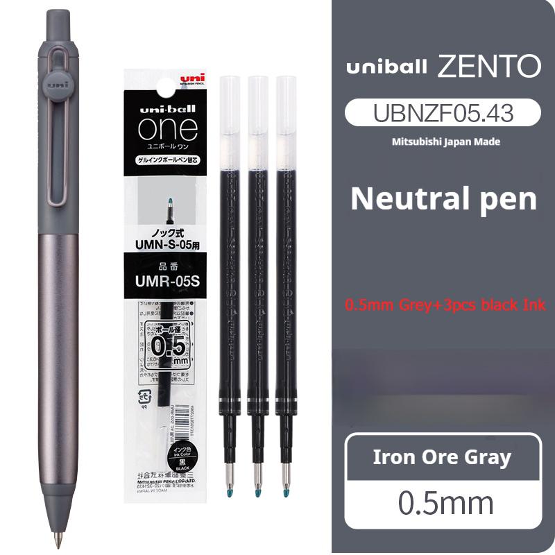 Japanese uni-ball ZENTO Gel Ink Pen Limited Flow Model Metal Push Ultra-Smooth Writing 0.38/0.5mm Signing for Students Business