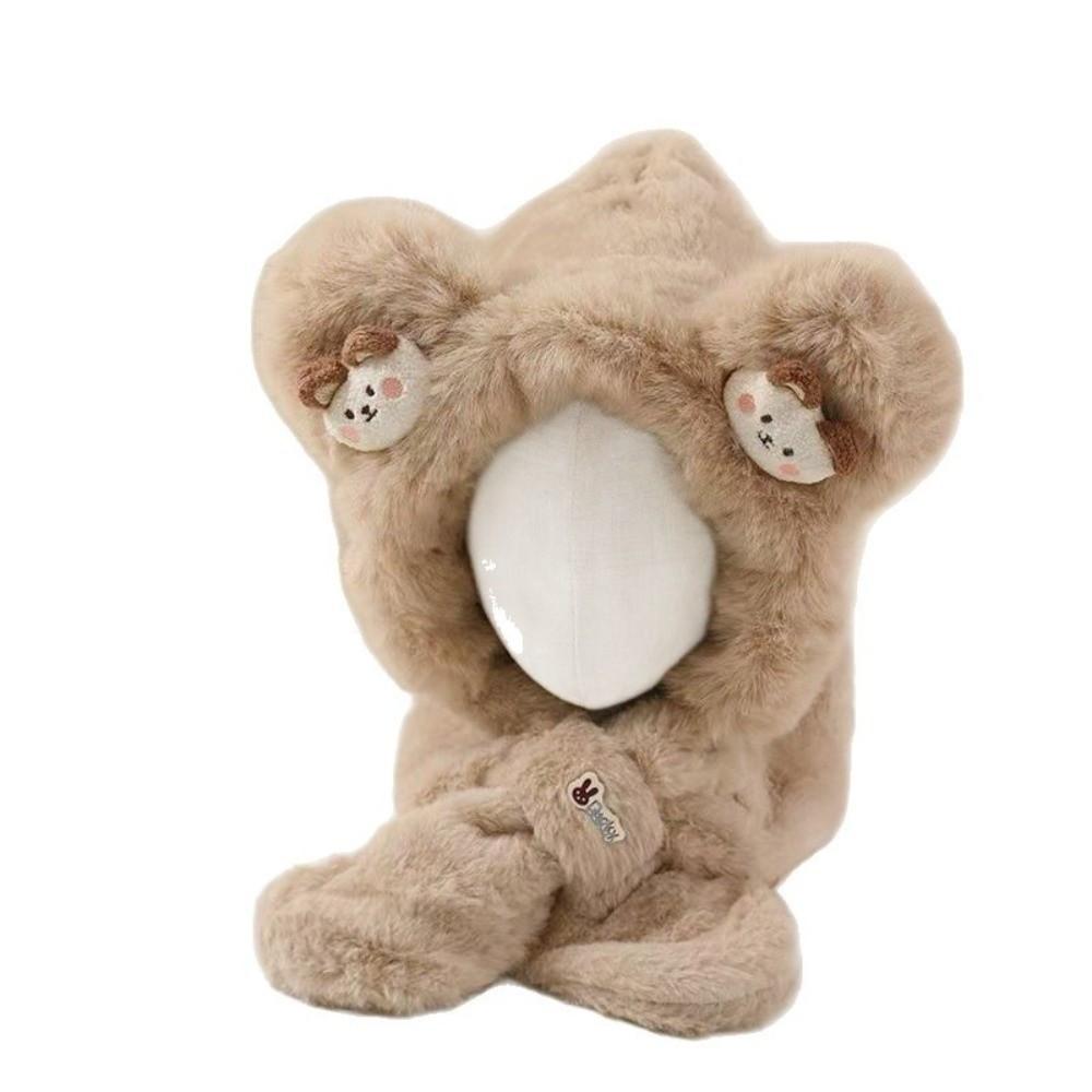 Plush Winter Baby Hat Windproof Pullover Hat New Kids Hat Hooded Scarf