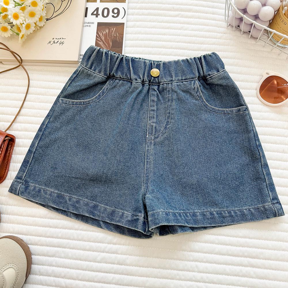2026 Koreanischer Stil Mädchen Ärmelloses Jeans-Oberteil & Shorts Set – Trendiges Sommer-Outfit