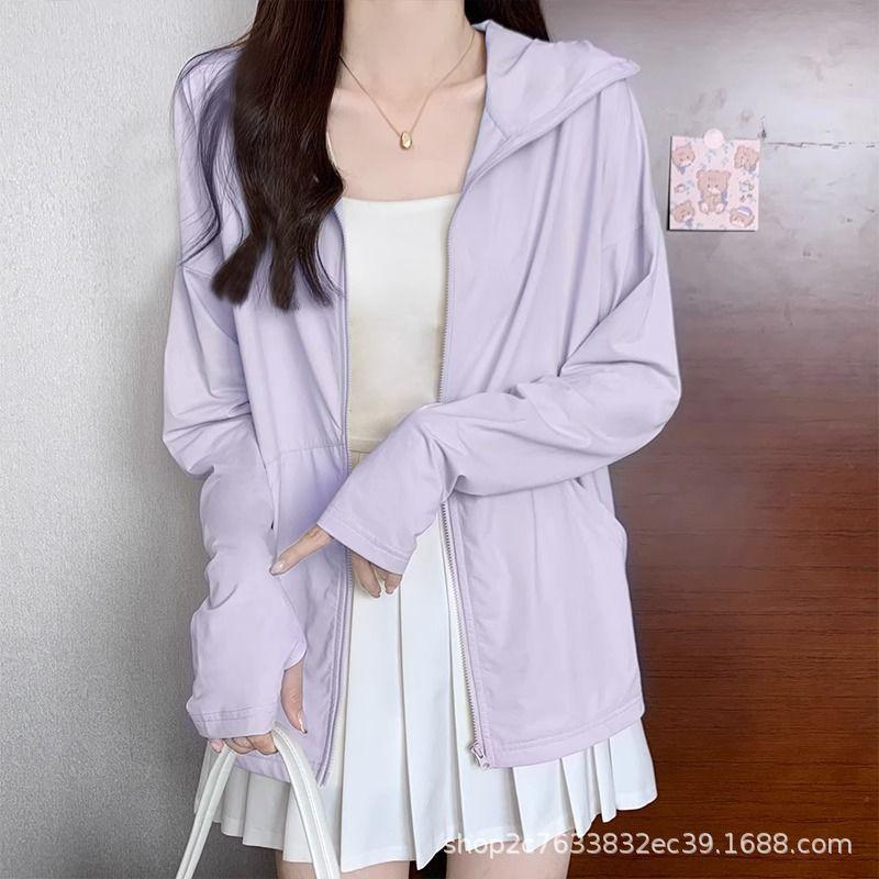 Sports Thin Ice Silk Summer Sunscreen Clothing Women's Outdoor Light and Thin Jacket UV Protection Breathable Cool Sunscreen Clothing