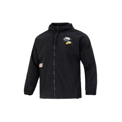Leichte atmungsaktive Freizeitjacke mit Multi-Haken-Print auf der Rückseite Herrenjacken Schwarz DV3313-010