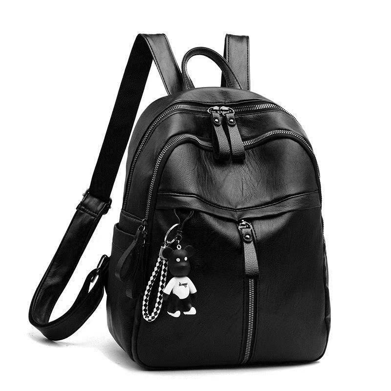 Korean Style Women's PU Leather Backpack - Lightweight, Spacious, Fashionable Mommy School Bag