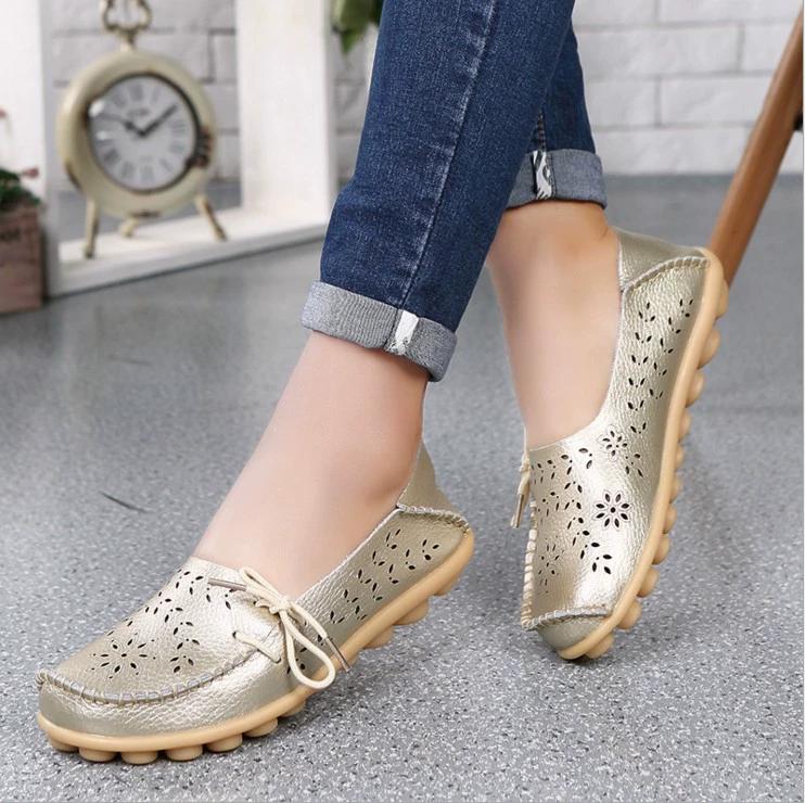 Women's Hollow Out Design Flat Shoes Casual & Breathable Slip On Shoes Women's Comfortable Shoes