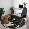 1pc Wolf Moon Office Round Area Rug, Under Office Chairs Bedroom Living Room Home Decor, Room Deco
