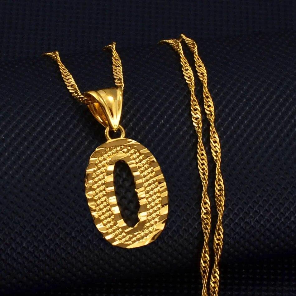 

A- Z Small Letters Necklaces Women/Girl Gold Color Initial Pendant Thin Chain English Letter Jewelry Alphabet 50cm
