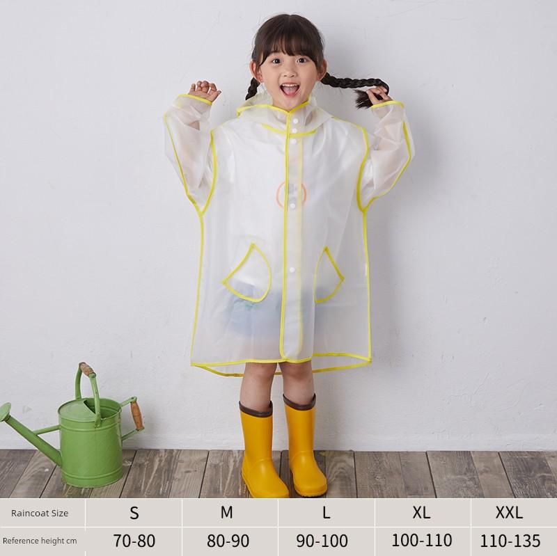 Boy's Thin Cloak White Transparent Children's Raincoat