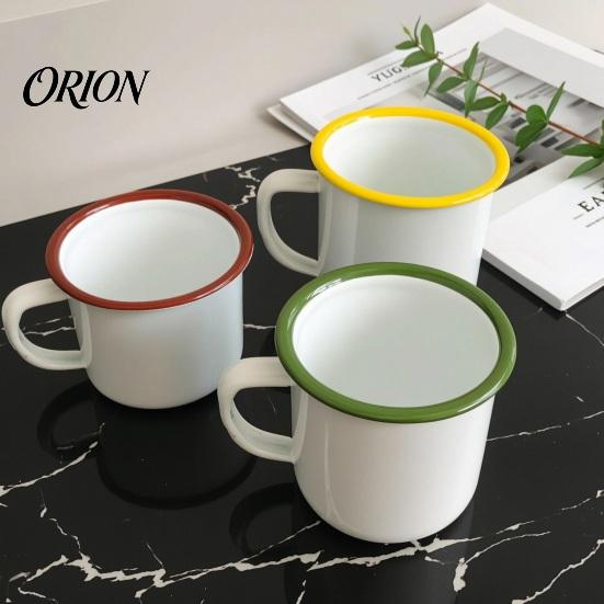 Enamel Coffee Mug for Camping Mug, Simple Style, with Multi-color Contrasting Rim, 360ml Compact Drinkware Gear Capacity Drinking Tea And Hot