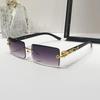 2024 Frameless Leopard Print Square Sunglasses – European & American Style