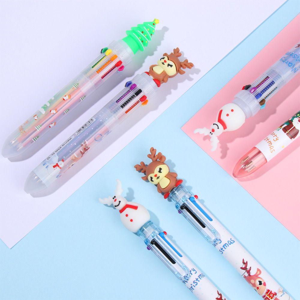 Boy Girls School Decor Santa Claus Pen Merry Christmas Cartoon Ball-point Pen Xmas Stationery