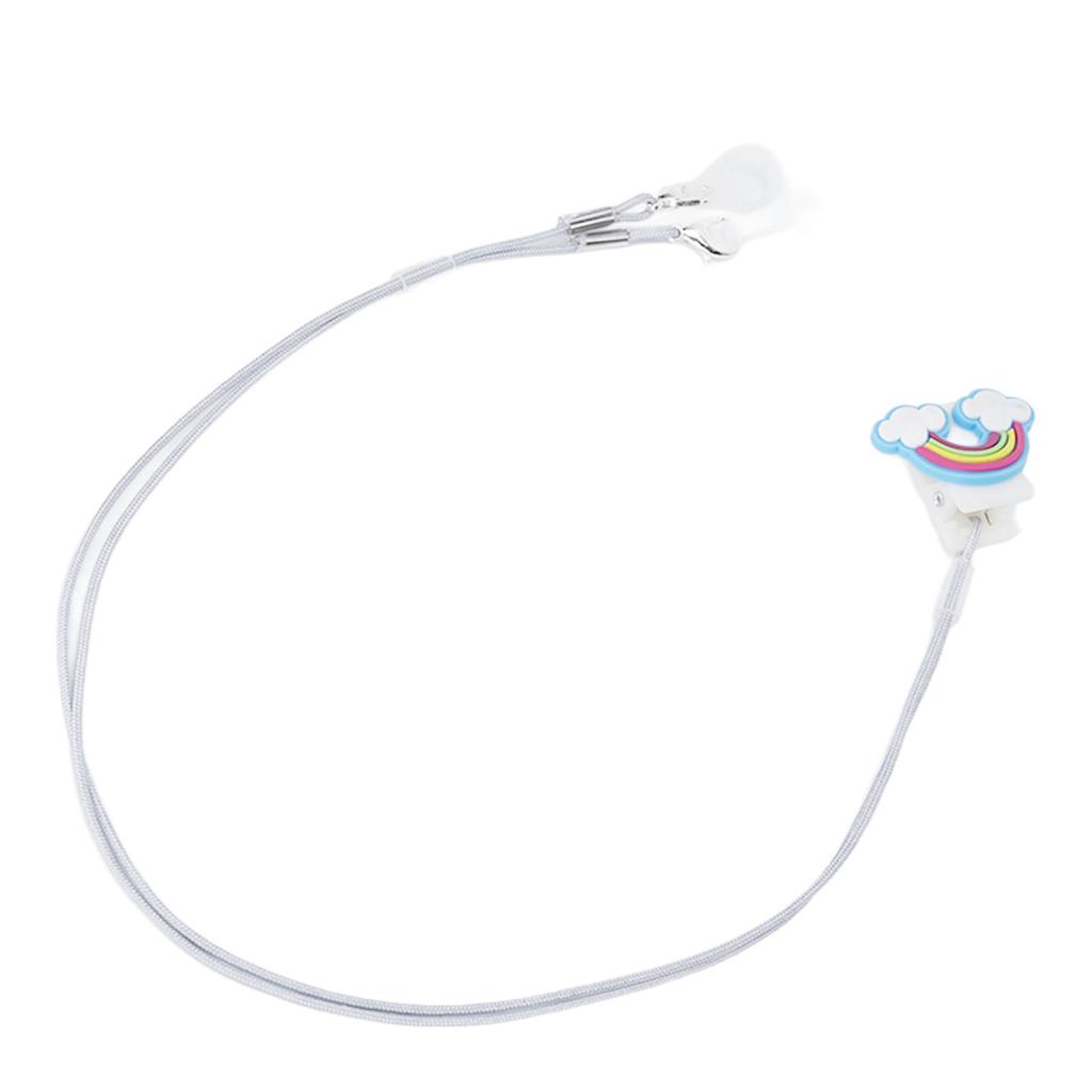 Hearing Aid Clip Holder 2 Fixation Rings Cute Pattern Prevent Lost Hearing Aids Lanyard for Seniors Children