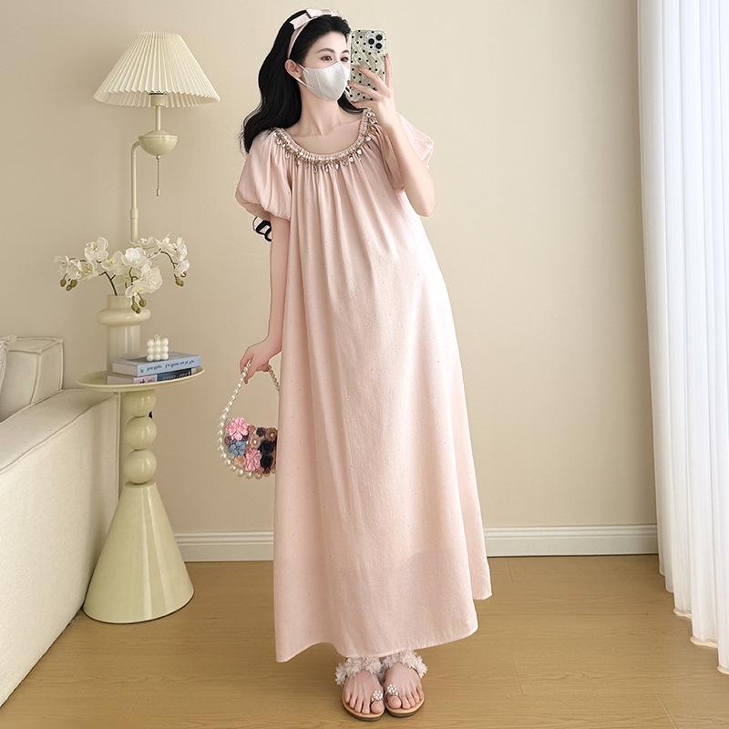 2026 Summer New Design One-Shoulder Loose Maternity Dress M