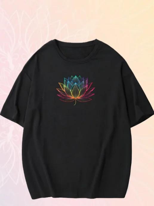 Oversized T-shirt with Yoga print S