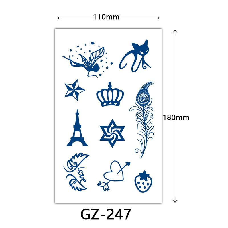 Herbal Semi-Permanent Tattoo Sticker, Semi-Permanent Tattoo Sticker, Anti-Rub, Anti-Sweat Tattoo