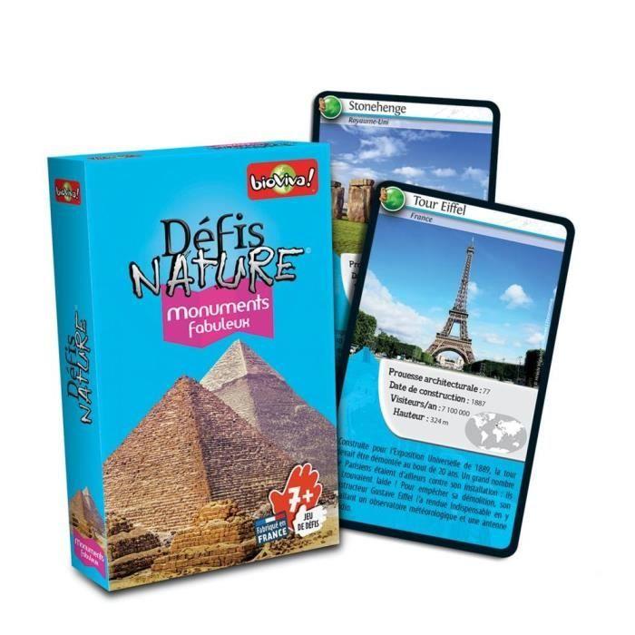 Bioviva - Défis Nature - Monuments fabuleux - Carte de jeu pour enfant de 7 ans et plus