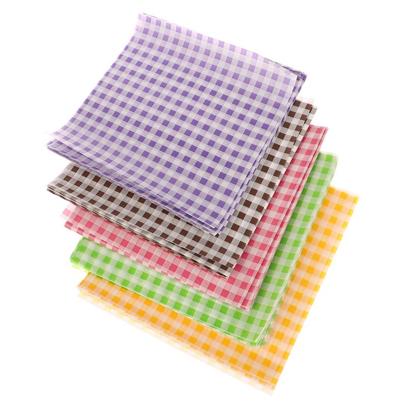 50Pcs Food Waxed Paper Oil-Proof Wax Paper Bread Sandwich Burger Fries Macarons Packaging Kitchen Baking Tool Packaging Decor