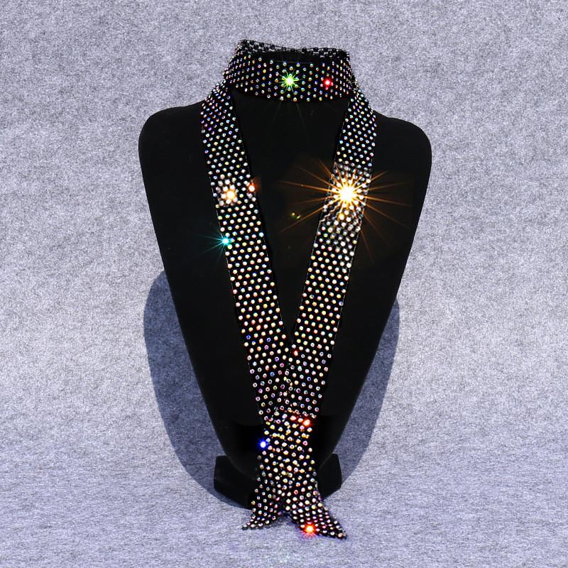 

Unique Alloy Rhinestone Tie With Arrow Shape For Men And Women Office Accessory Black Rainbow
