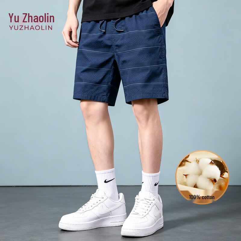 YUZHAOLIN Men s 100% Cotton Striped Casual Shorts 3XL