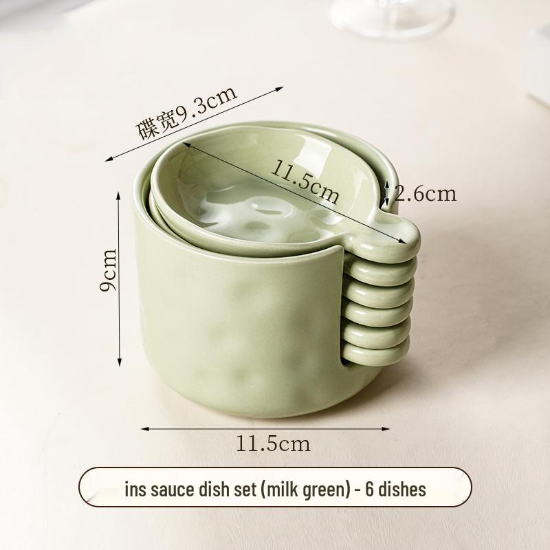 Ceramic Cream-Style Dipping Dish for Seasonings and Sauces