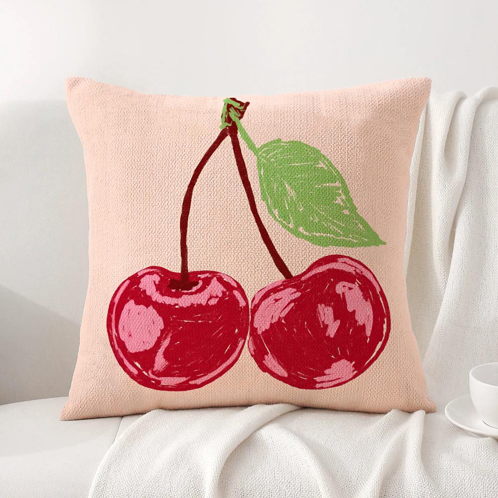 Sunshine Fruit Farm Cushion Cover Natural Linen Organic Fabric DoubleSided Printing Sofa Home Decor Breathable Bed Pillow
